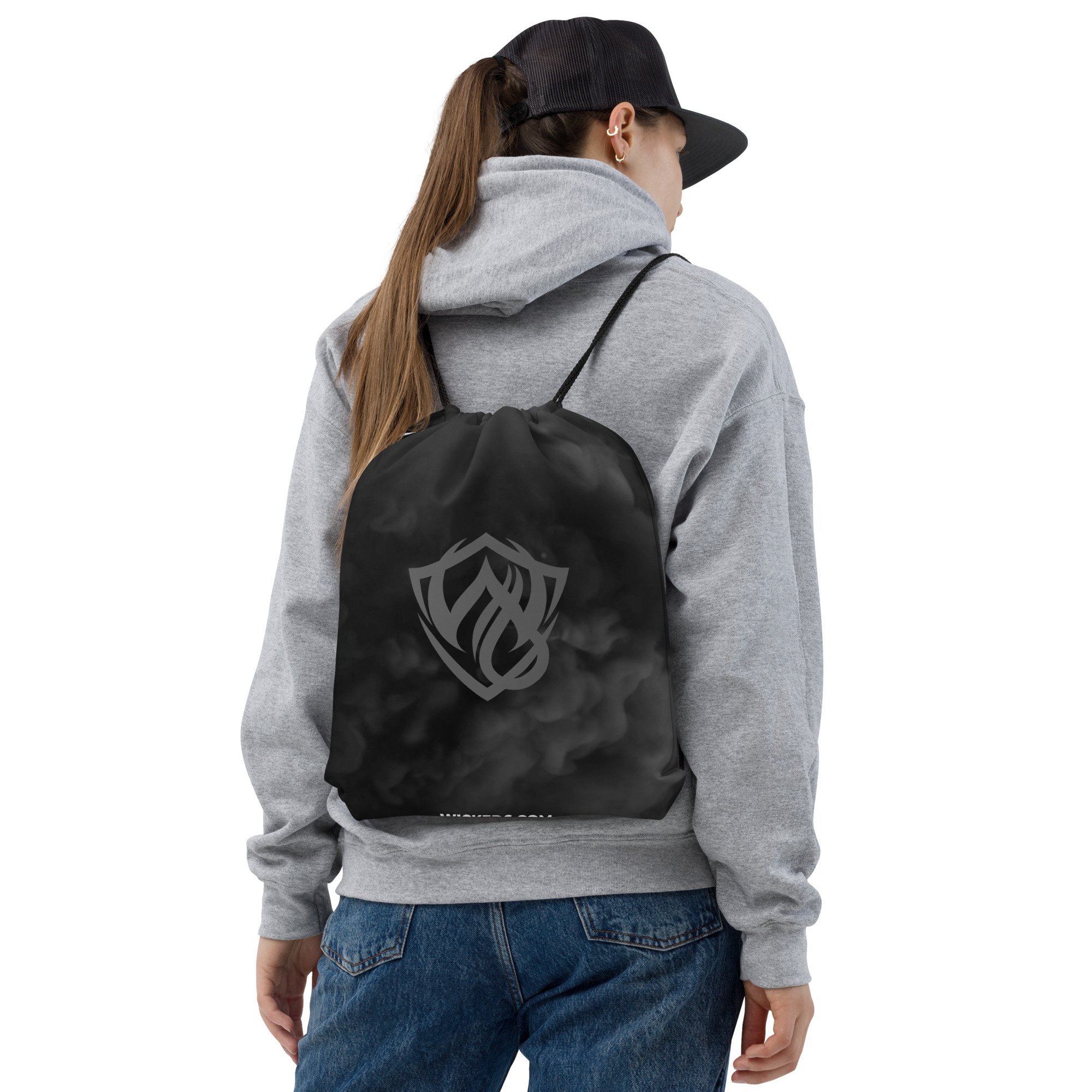 Wicked6 Drawstring Bag (Dark) - Image 3