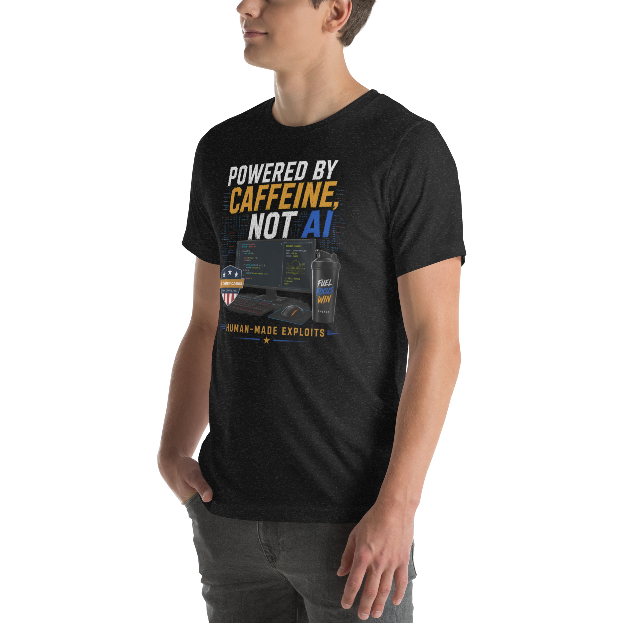Powered by Caffeine- Unisex t-shirt - Image 3