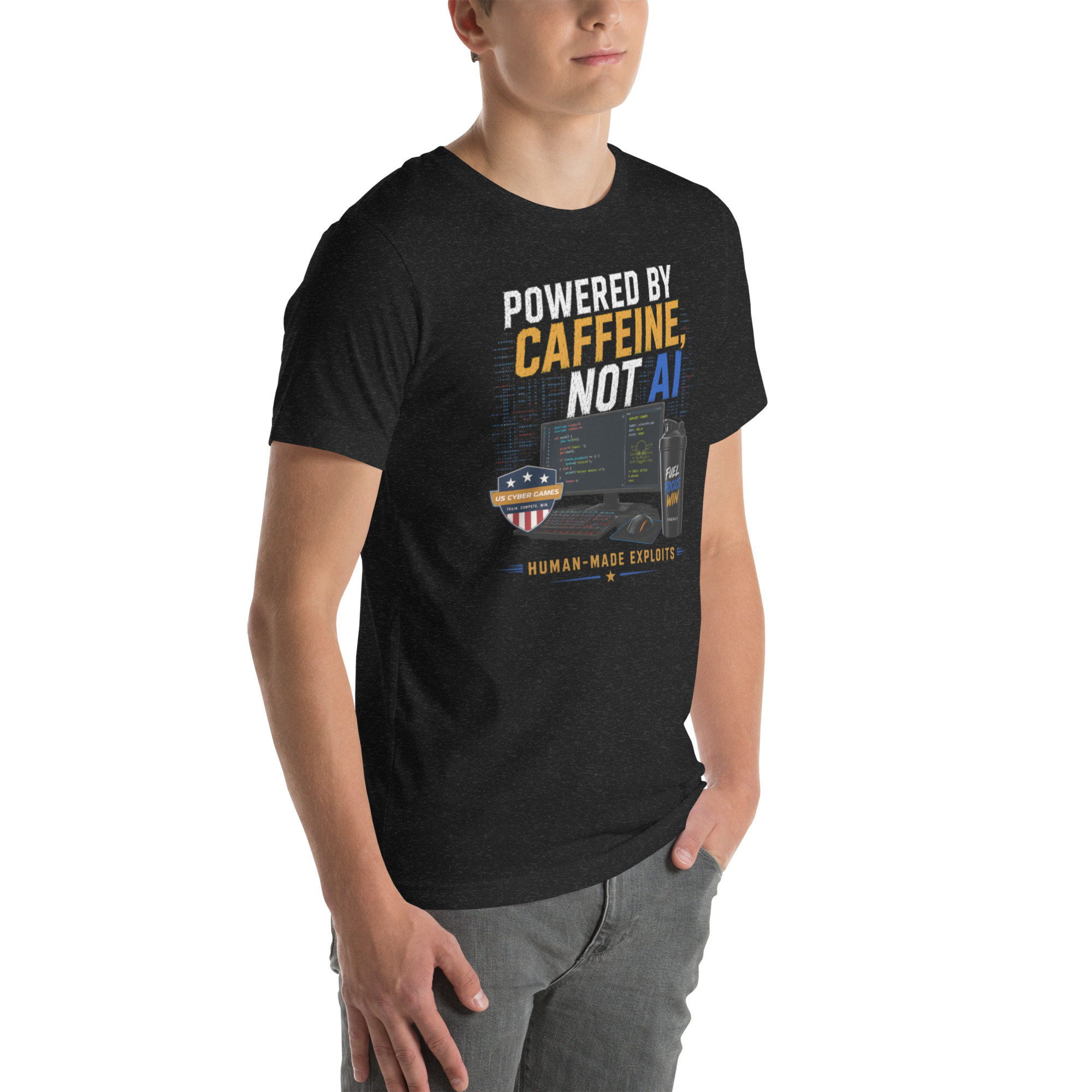 Powered by Caffeine- Unisex t-shirt - Image 5