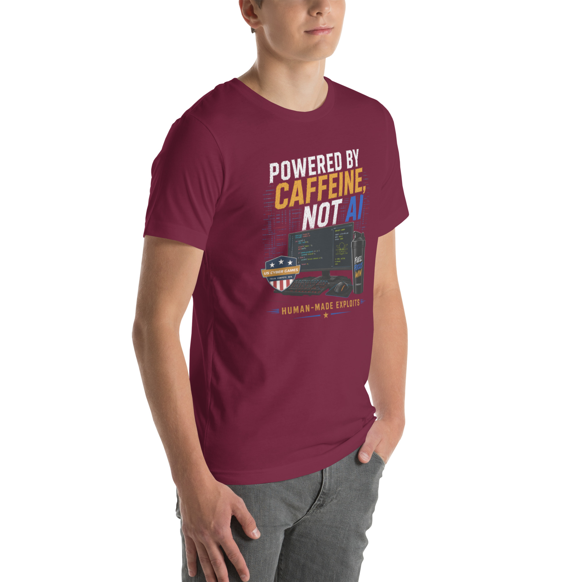 Powered by Caffeine- Unisex t-shirt - Image 70